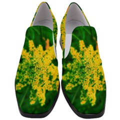 Yellow Sumac Bloom Slip On Heel Loafers