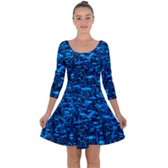 Blue Queen Anne s Lace Hillside Quarter Sleeve Skater Dress by okhismakingart