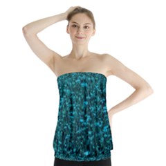 Blue-green Queen Annes Lace Hillside Strapless Top by okhismakingart