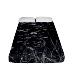 Black And White Queen Anne s Lace Hillside Fitted Sheet (full/ Double Size) by okhismakingart