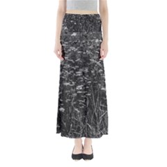Black And White Queen Anne s Lace Hillside Full Length Maxi Skirt by okhismakingart
