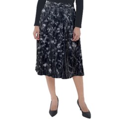 Black And White Queen Anne s Lace Hillside Classic Velour Midi Skirt  by okhismakingart