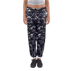 High Contrast Black And White Queen Anne s Lace Hillside Women s Jogger Sweatpants by okhismakingart