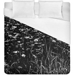 High Contrast Black And White Queen Anne s Lace Hillside Duvet Cover (king Size) by okhismakingart