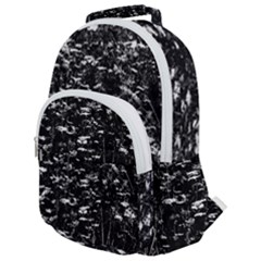 High Contrast Black And White Queen Anne s Lace Hillside Rounded Multi Pocket Backpack