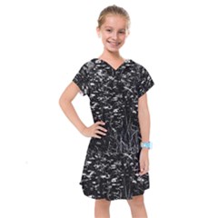 High Contrast Black And White Queen Anne s Lace Hillside Kids  Drop Waist Dress by okhismakingart