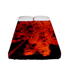 Orange Sumac Bloom Fitted Sheet (full/ Double Size) by okhismakingart