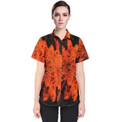 Orange Sumac Bloom Women s Short Sleeve Shirt