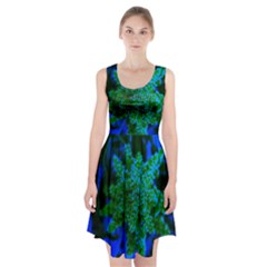 Blue And Green Sumac Bloom Racerback Midi Dress by okhismakingart