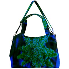 Blue And Green Sumac Bloom Double Compartment Shoulder Bag by okhismakingart