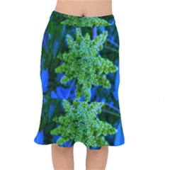 Lime Green Sumac Bloom Mermaid Skirt by okhismakingart