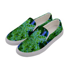 Lime Green Sumac Bloom Women s Canvas Slip Ons by okhismakingart