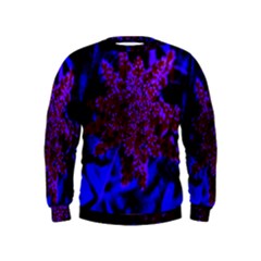 Maroon And Blue Sumac Bloom Kids  Sweatshirt by okhismakingart