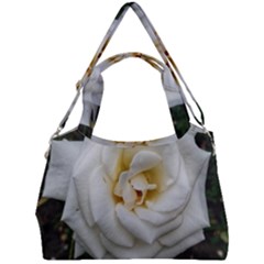 White Angular Rose Double Compartment Shoulder Bag by okhismakingart