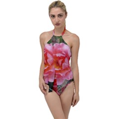 Pink Rose Go With The Flow One Piece Swimsuit by okhismakingart