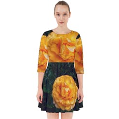 Yellow Rose Smock Dress