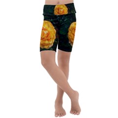 Yellow Rose Kids  Lightweight Velour Cropped Yoga Leggings