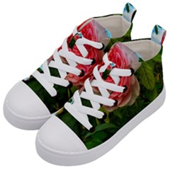 Complex Pink Rose Kids  Mid-top Canvas Sneakers by okhismakingart