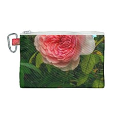 Complex Pink Rose Canvas Cosmetic Bag (medium) by okhismakingart