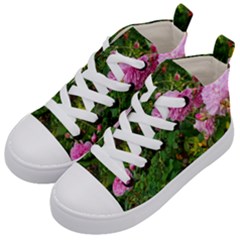 Light Pink Roses Kids  Mid-top Canvas Sneakers by okhismakingart