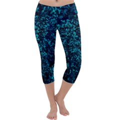 Sidewalk Flower Capri Yoga Leggings by okhismakingart