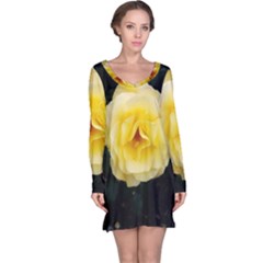 Pale Yellow Rose Long Sleeve Nightdress by okhismakingart