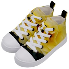 Pale Yellow Rose Kids  Mid-top Canvas Sneakers