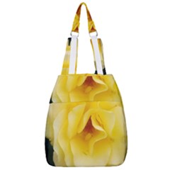 Pale Yellow Rose Center Zip Backpack by okhismakingart