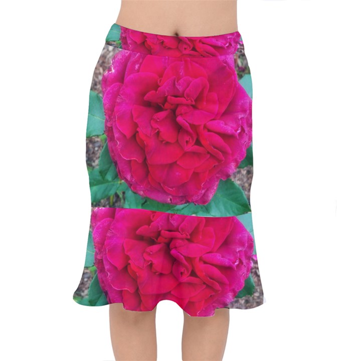 Folded Red Rose Mermaid Skirt