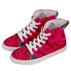 Folded Red Rose Men s Hi-top Skate Sneakers by okhismakingart