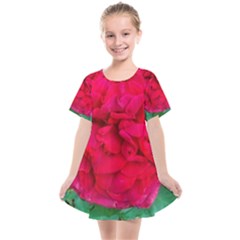 Folded Red Rose Kids  Smock Dress by okhismakingart