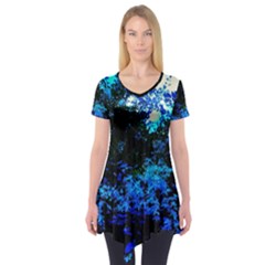 Cascade Of Flowers Short Sleeve Tunic  by okhismakingart