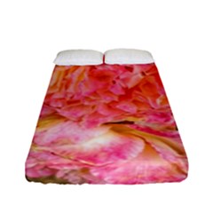 Folded Pink And Orange Rose Fitted Sheet (full/ Double Size) by okhismakingart