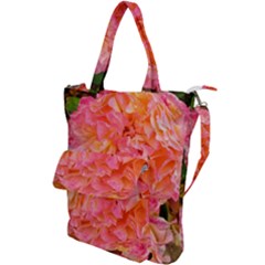 Folded Pink And Orange Rose Shoulder Tote Bag by okhismakingart