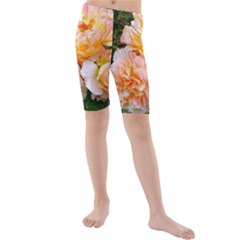 Bunch Of Orange And Pink Roses Kids  Mid Length Swim Shorts by okhismakingart