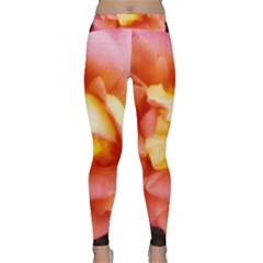 Light Orange And Pink Rose Classic Yoga Leggings by okhismakingart