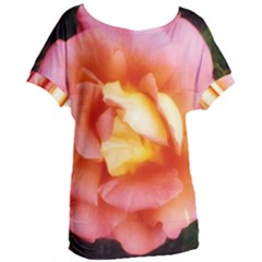 Light Orange And Pink Rose Women s Oversized Tee by okhismakingart