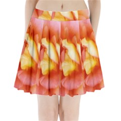 Light Orange And Pink Rose Pleated Mini Skirt by okhismakingart