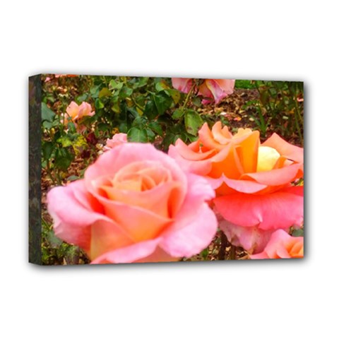 Pink Rose Field Deluxe Canvas 18  x 12  (Stretched)