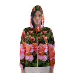 Pink Rose Field Women s Hooded Windbreaker