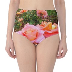 Pink Rose Field Classic High-waist Bikini Bottoms