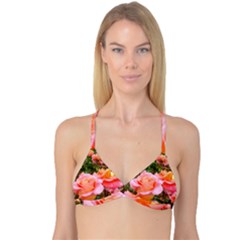 Pink Rose Field Reversible Tri Bikini Top