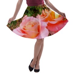 Pink Rose Field A-line Skater Skirt