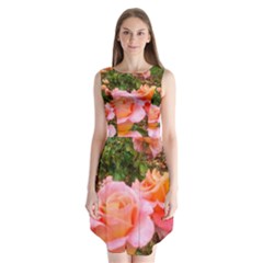 Pink Rose Field Sleeveless Chiffon Dress  