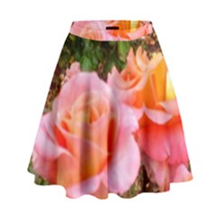 Pink Rose Field High Waist Skirt