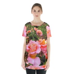 Pink Rose Field Skirt Hem Sports Top