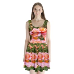 Pink Rose Field Split Back Mini Dress 