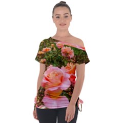 Pink Rose Field Tie-Up Tee