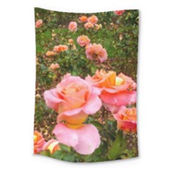 Pink Rose Field Large Tapestry