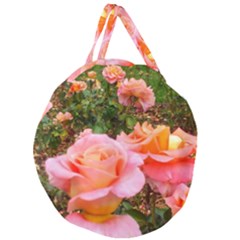 Pink Rose Field Giant Round Zipper Tote